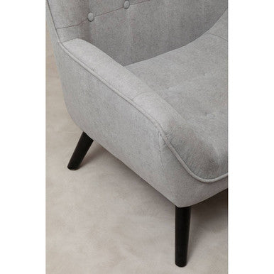 Orsina Stockholm Grey Linen Effect Accent Chair | Black Wood Legs