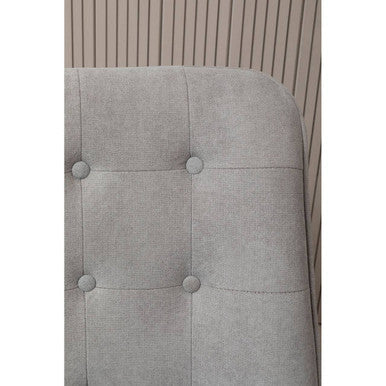 Orsina Stockholm Grey Linen Effect Accent Chair | Black Wood Legs