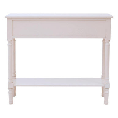 Orsina Heritage White Wood Console Table with 2 Carved Drawers