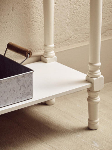 Orsina Heritage White Wood Console Table with 2 Carved Drawers