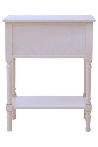 Orsina Heritage White Wood Console Table with 3 Carved Drawers