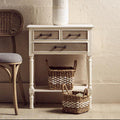 Orsina Heritage White Wood Console Table with 3 Carved Drawers