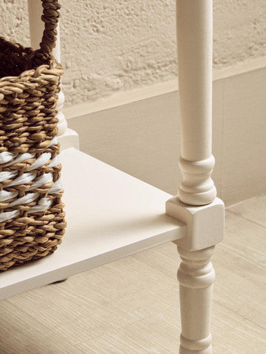Orsina Heritage White Wood Console Table with 3 Carved Drawers