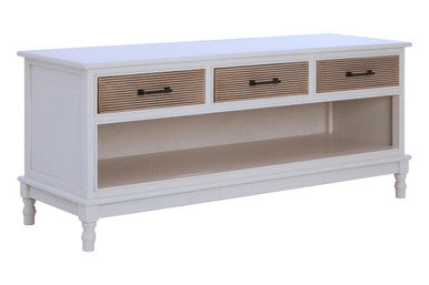 Orsina Heritage 3 Drawer White Cabinet – Pearl Finish Storage Unit