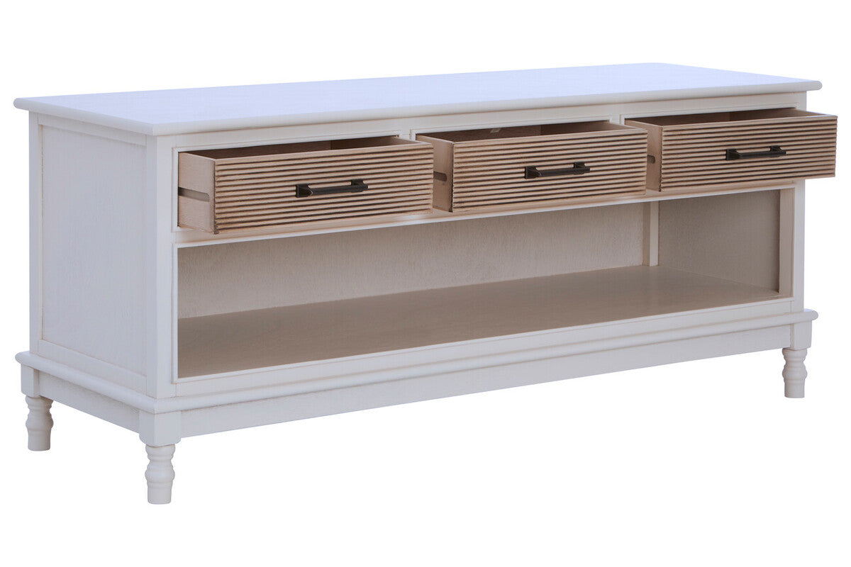 Orsina Heritage 3 Drawer White Cabinet – Pearl Finish Storage Unit