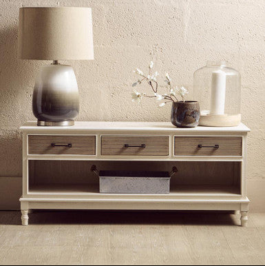 Orsina Heritage 3 Drawer White Cabinet – Pearl Finish Storage Unit