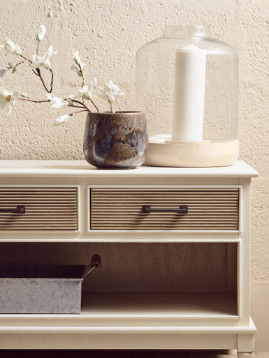 Orsina Heritage 3 Drawer White Cabinet – Pearl Finish Storage Unit