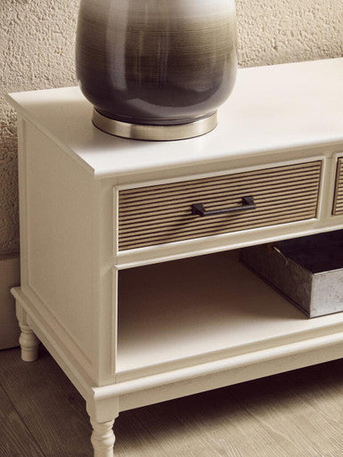 Orsina Heritage 3 Drawer White Cabinet – Pearl Finish Storage Unit