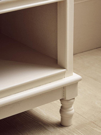 Orsina Heritage 3 Drawer White Cabinet – Pearl Finish Storage Unit