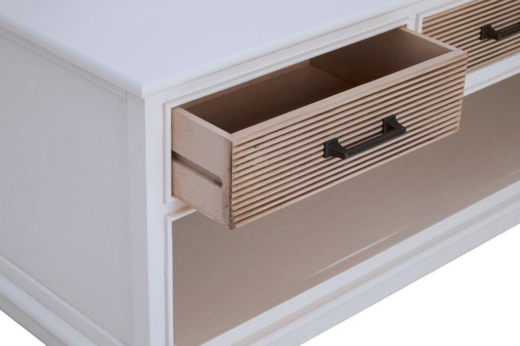 Orsina Heritage 3 Drawer White Cabinet – Pearl Finish Storage Unit