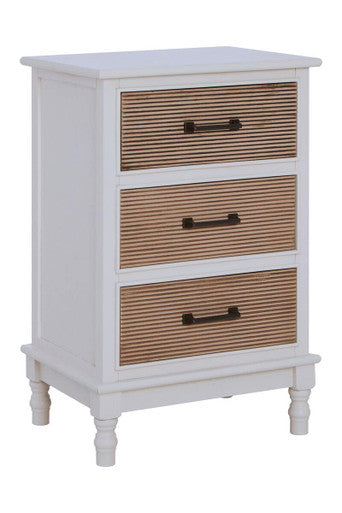 Orsina Heritage White 3 Drawer Chest – Classic Carved Bedroom Dresser
