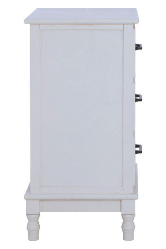 Orsina Heritage White 3 Drawer Chest – Classic Carved Bedroom Dresser