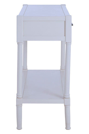 Orsina Heritage White Wooden Console Table with 2 Drawers & Shelf