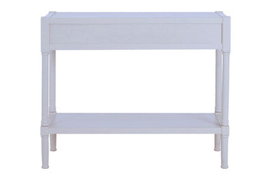 Orsina Heritage White Wooden Console Table with 2 Drawers & Shelf