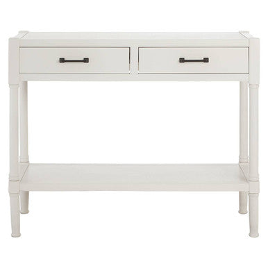 Orsina Heritage White Wooden Console Table with 2 Drawers & Shelf