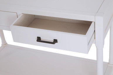 Orsina Heritage White Wooden Console Table with 2 Drawers & Shelf