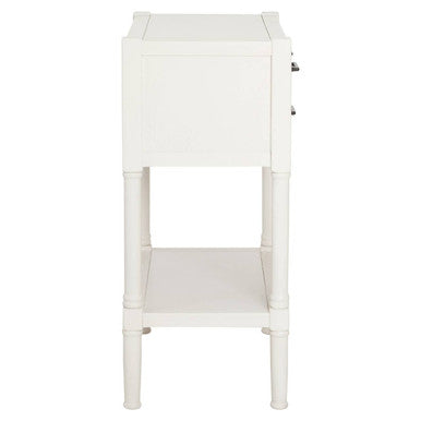 Orsina Heritage Console Table – Pearl White Wood with 3 Drawers
