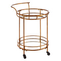 Orsina Hadley 2-Tier Gold Drinks Trolley | Round Mirrored Bar Cart