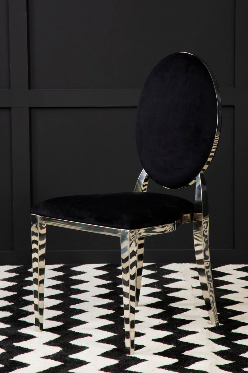 Orsina Sarita Stackable Dining Chair | Silver Finish Metal Cafe Seating