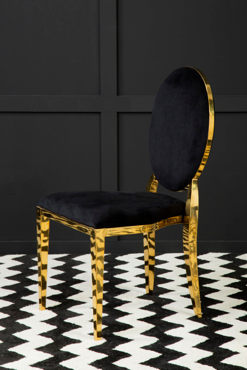 Orsina Sarita Gold Stackable Dining Chair | Modern Metal Luxury Seating