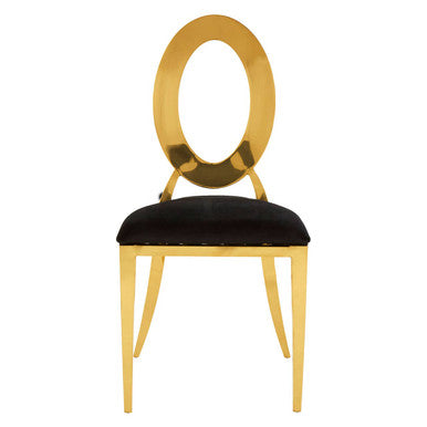 Orsina Sarita Stackable Dining Chair | Modern Gold Metal Frame