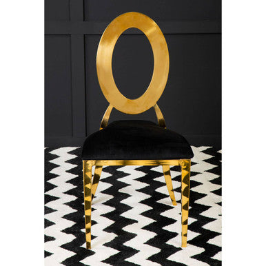 Orsina Sarita Stackable Dining Chair | Modern Gold Metal Frame