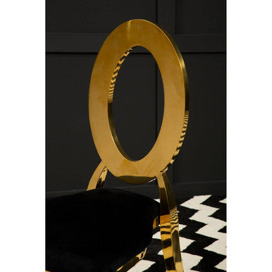 Orsina Sarita Stackable Dining Chair | Modern Gold Metal Frame