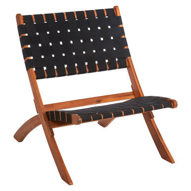 Orsina Emilio Black Woven Chair – Mid-Century Modern Accent Seating