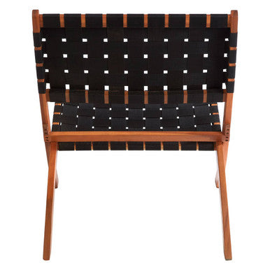 Orsina Emilio Black Woven Chair – Mid-Century Modern Accent Seating