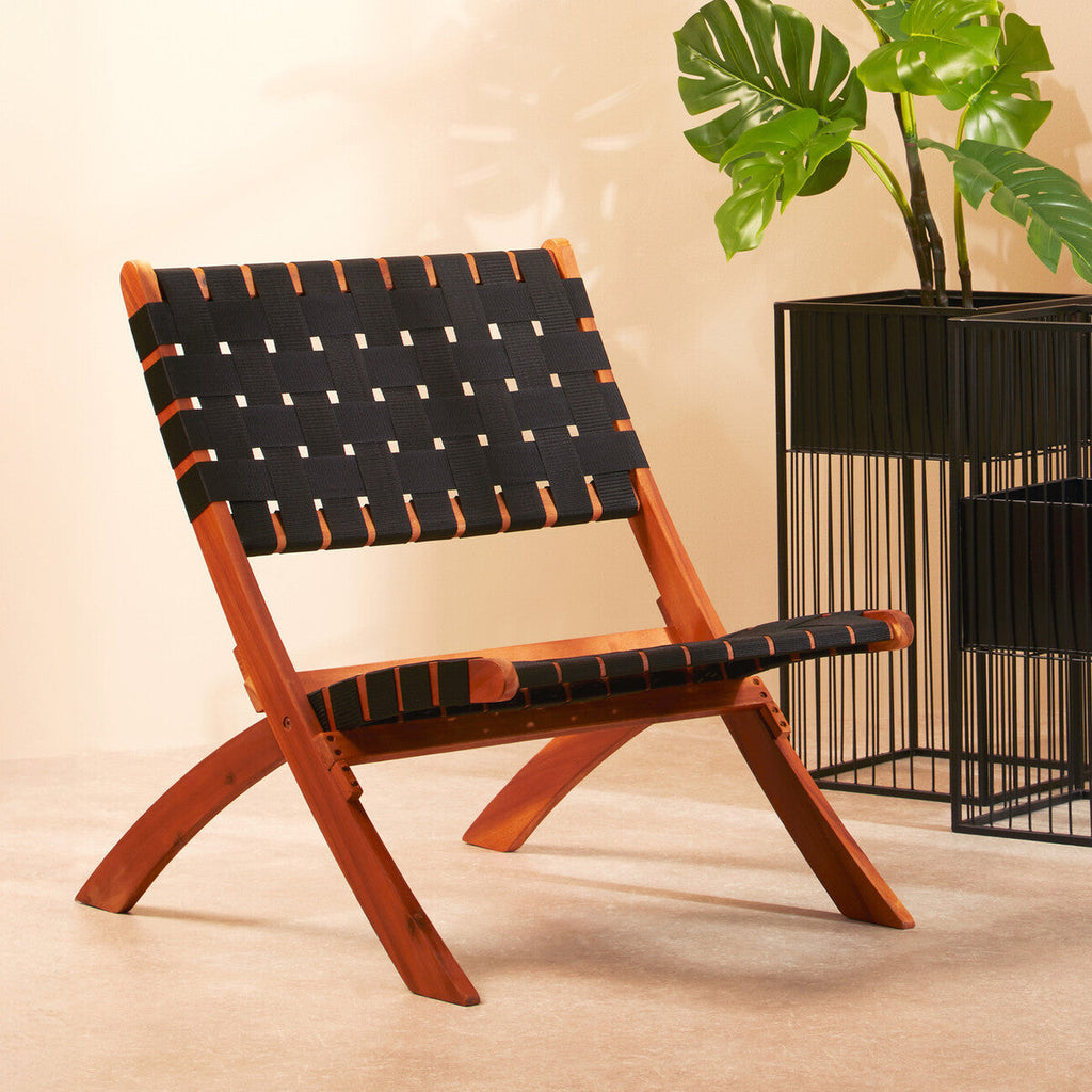 Orsina Emilio Black Woven Chair – Mid-Century Modern Accent Seating