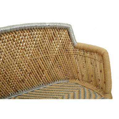 Orsina Rowan 2 Seater Bamboo Sofa | Natural and Silver Grey Woven