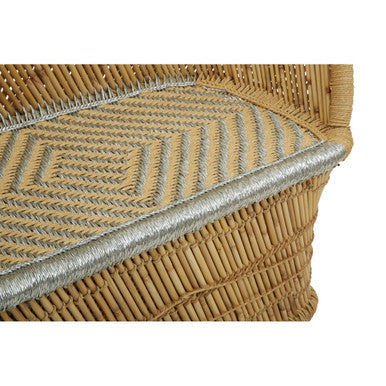 Orsina Rowan 2 Seater Bamboo Sofa | Natural and Silver Grey Woven