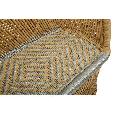 Orsina Rowan 2 Seater Bamboo Sofa | Natural and Silver Grey Woven