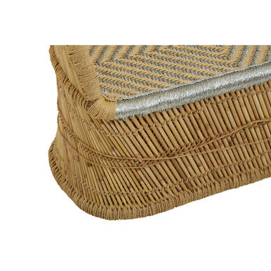 Orsina Rowan 2 Seater Bamboo Sofa | Natural and Silver Grey Woven