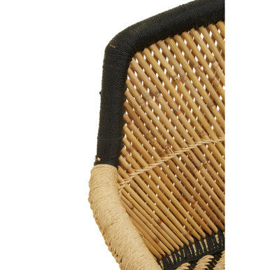 Orsina Rowan 2 Seater Bamboo Sofa – Natural and Black Woven Rope