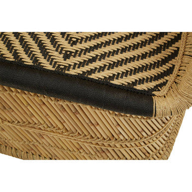 Orsina Rowan 2 Seater Bamboo Sofa – Natural and Black Woven Rope
