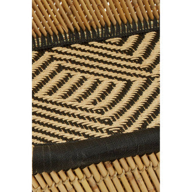 Orsina Rowan 2 Seater Bamboo Sofa – Natural and Black Woven Rope