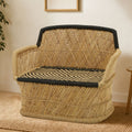 Orsina Rowan 2 Seater Bamboo Sofa – Natural and Black Woven Rope