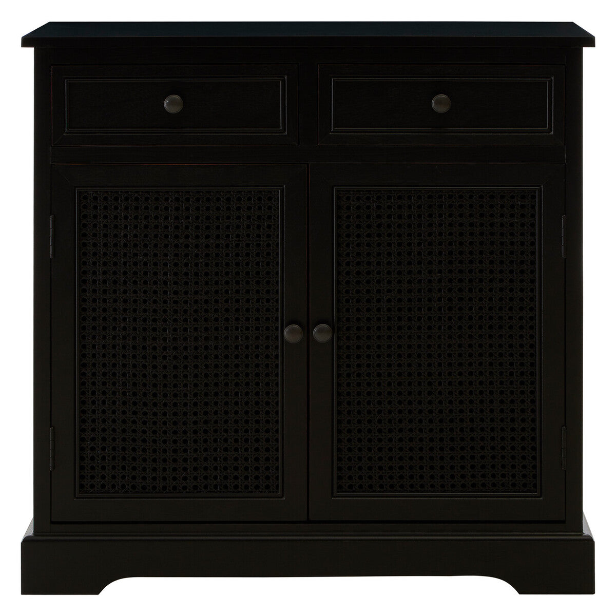 Orsina Heritage Black Wooden Sideboard – Cane Detail Storage Cabinet