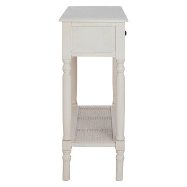 Orsina Heritage White Wooden Console Table with 2 Drawers and Shelf