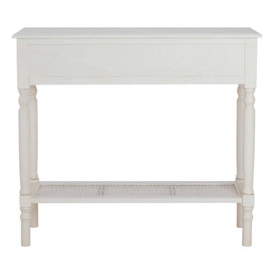 Orsina Heritage White Wooden Console Table with 2 Drawers and Shelf