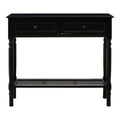 Orsina Heritage Console Table | Antique Black Wood with 2 Drawers