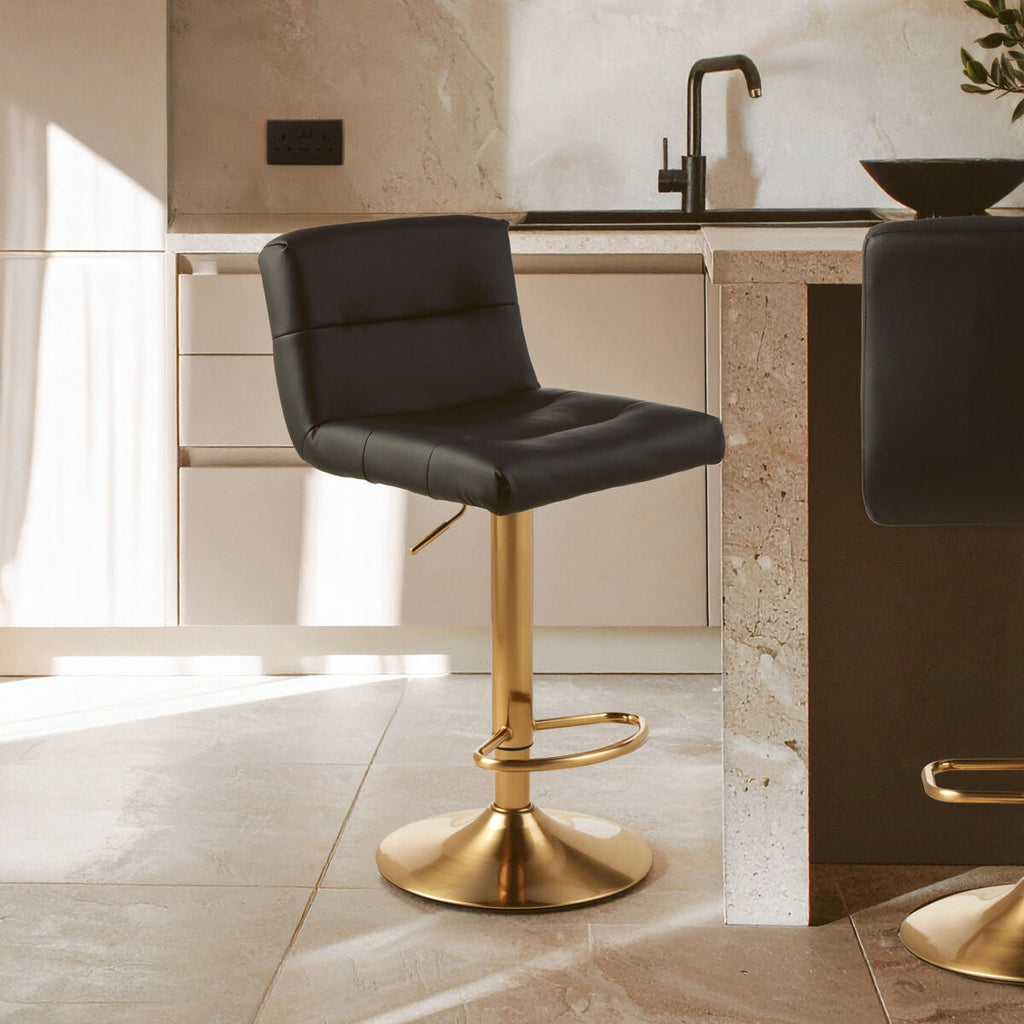 Orsina Baina Black Seat Bar Stool – Adjustable Swivel Counter Stool