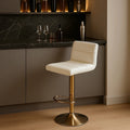 Orsina Baina White Bar Stool – Adjustable Swivel Seat with Round Base