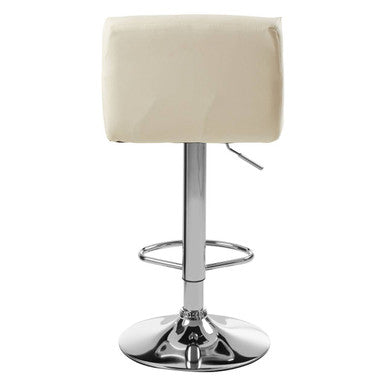 Orsina Baina White Bar Stool – Adjustable Kitchen Seat with Chrome Base