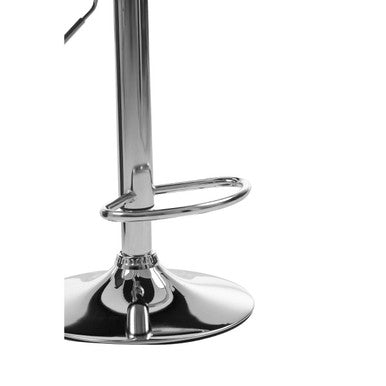 Orsina Baina White Bar Stool – Adjustable Kitchen Seat with Chrome Base