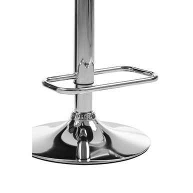 Orsina Baina Quilted Bar Stool – Black Faux Leather with Chrome Base