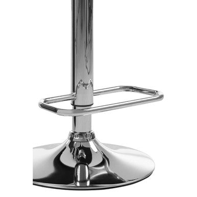 Orsina Baina White Quilted Faux Leather Bar Stool | Adjustable Chrome Base