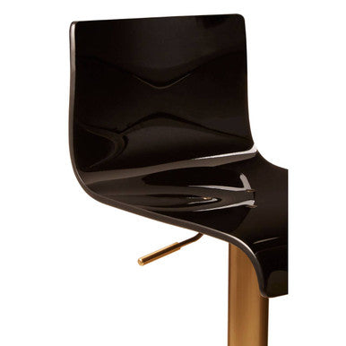 Orsina Baina Black Acrylic Bar Stool | Adjustable Gold Base