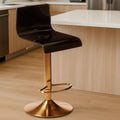 Orsina Baina Black Acrylic Bar Stool | Adjustable Gold Base